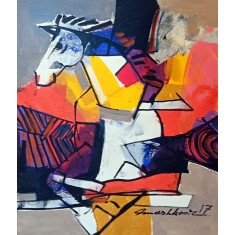 Mashkoor Raza, 14 x 18 Inch, Oil on Canvas, Abstract Painting, AC-MR-719